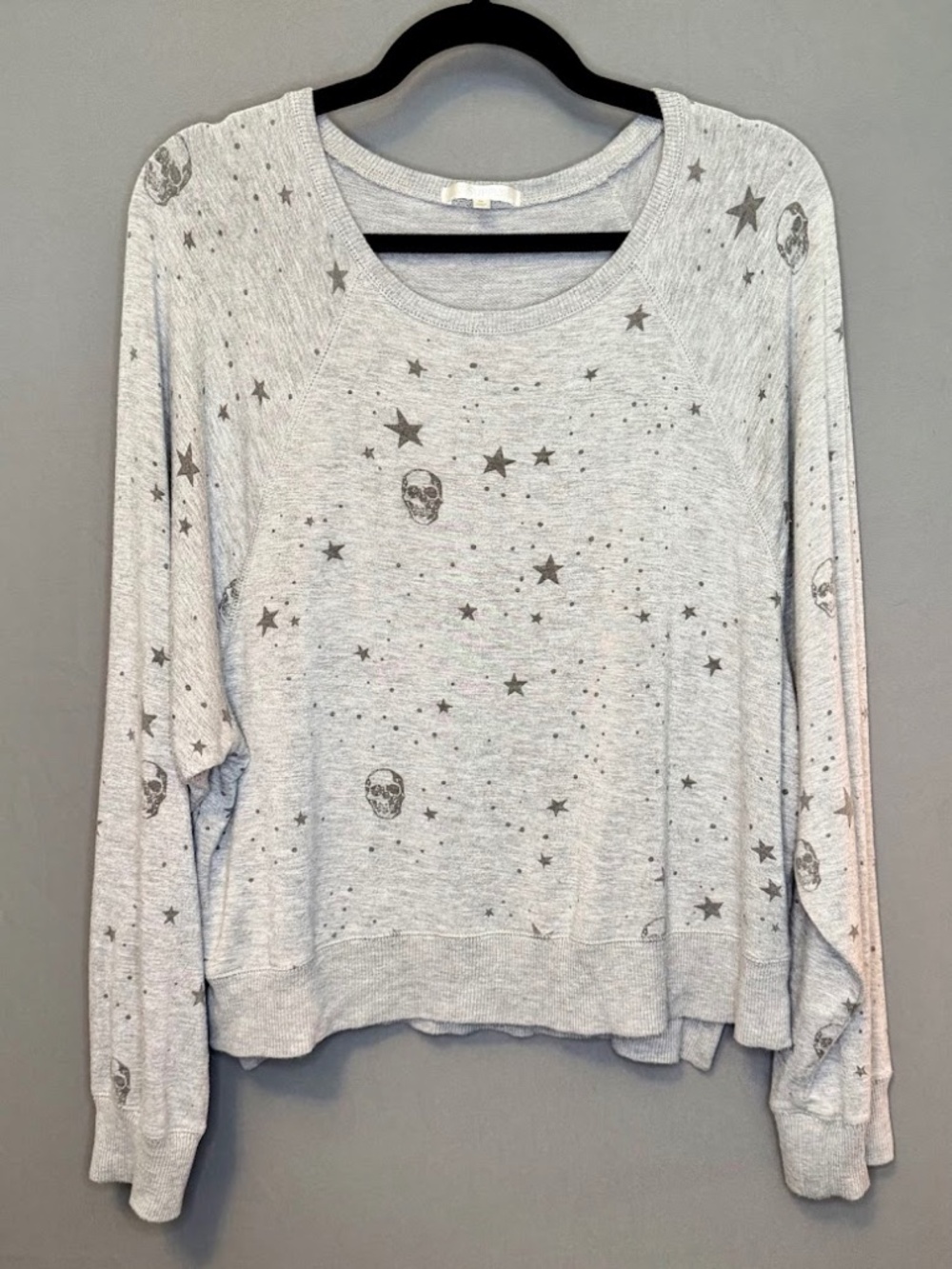 Z Supply Gray Skull & Star Pullover Sweatshirt Women’s Medium
